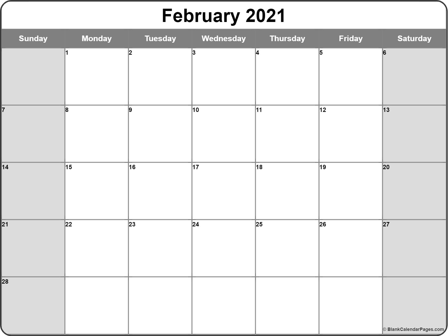 February 2021 calendar | free printable monthly calendars