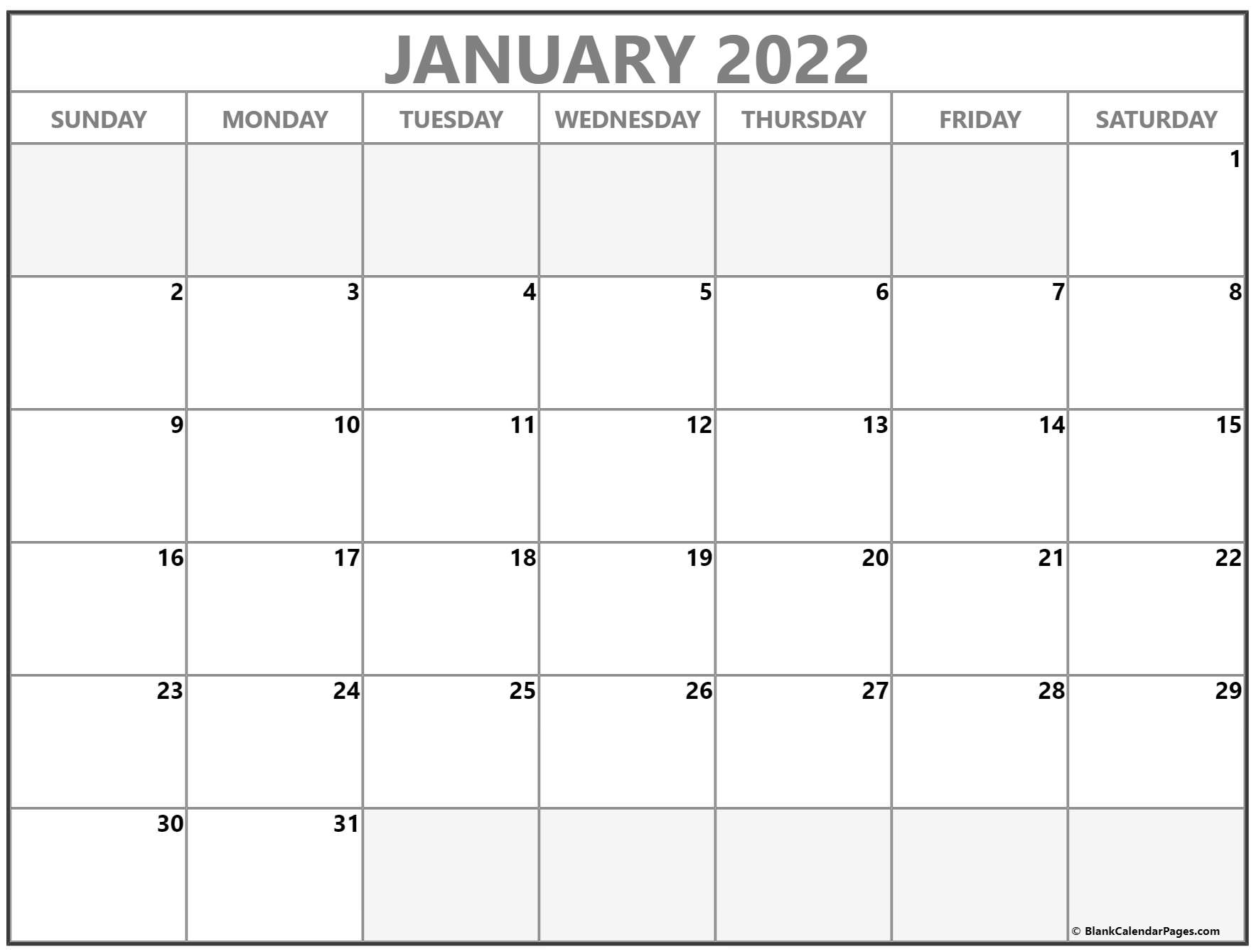 Printable 2022 Monthly Calendars