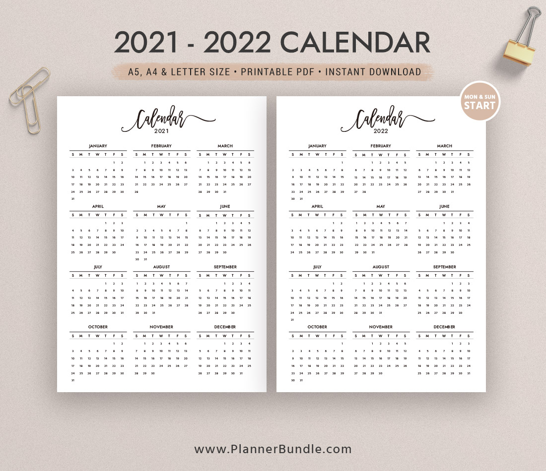 Aesthetic Calendar 2021 Printable