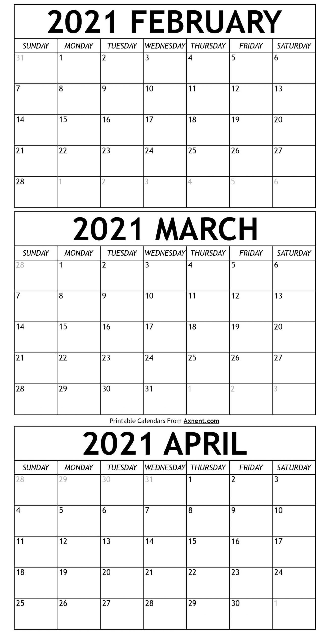Calendar 2021 March And April