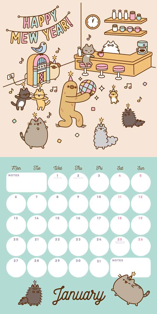 Pusheen Calendar 2021 Printable