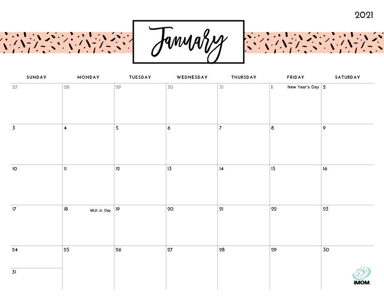 Printable Calendar 2021 Imom