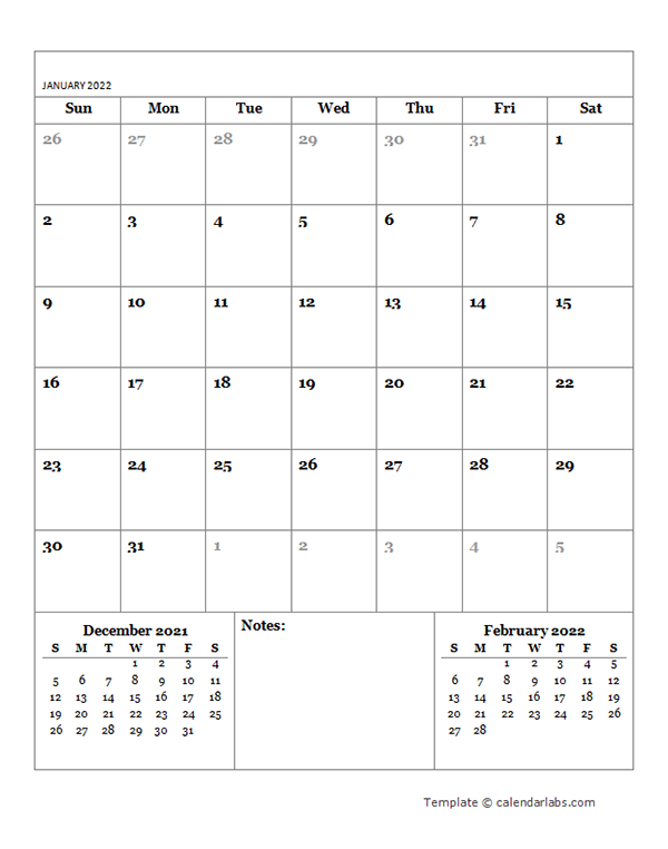 Printable Calendars 2022 Monthly