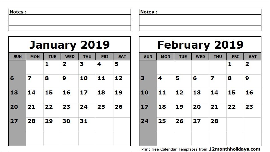 January February March 2021 Calendar Printable