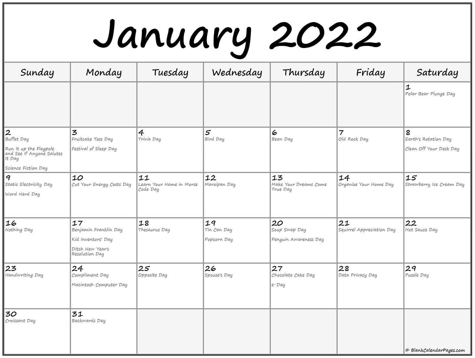 Printable Calendar 2022 Monthly