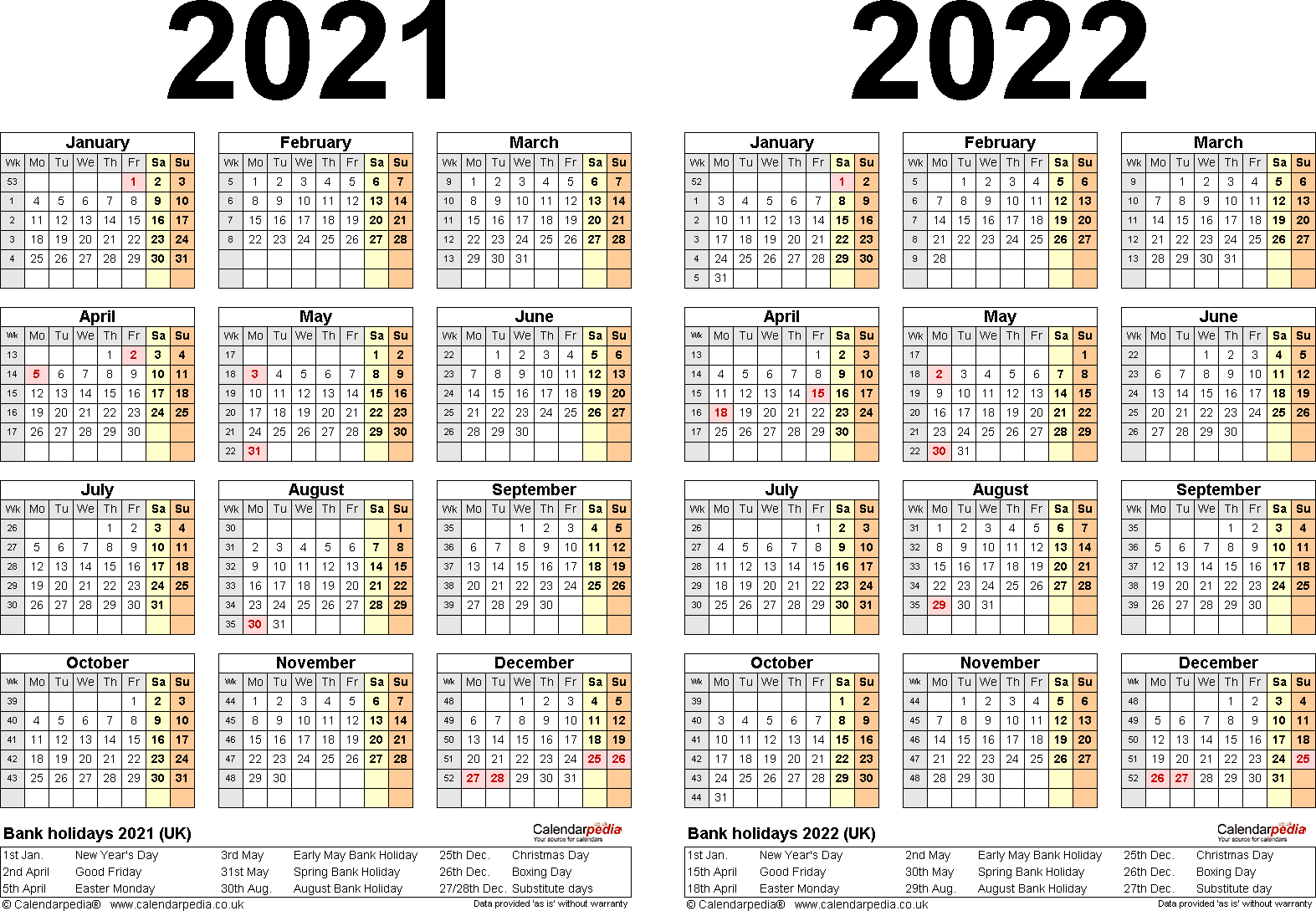 Printable 2021 Calendar Uk With Bank Holidays
