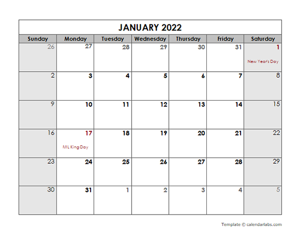Free Printable Calendar 2022 Year