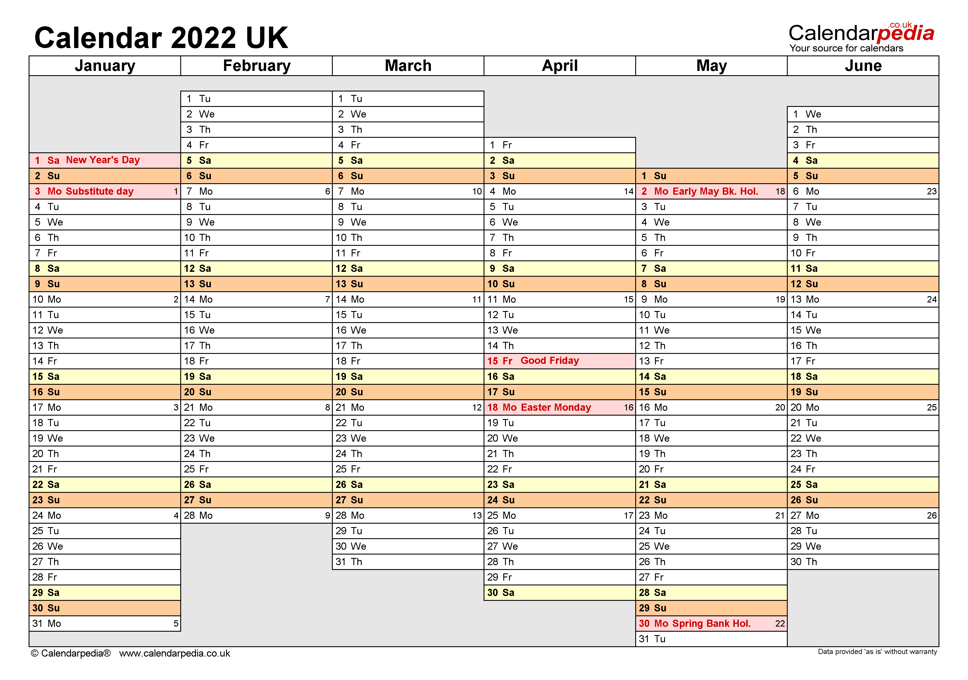 Printable 2022 Calendar With Bank Holidays