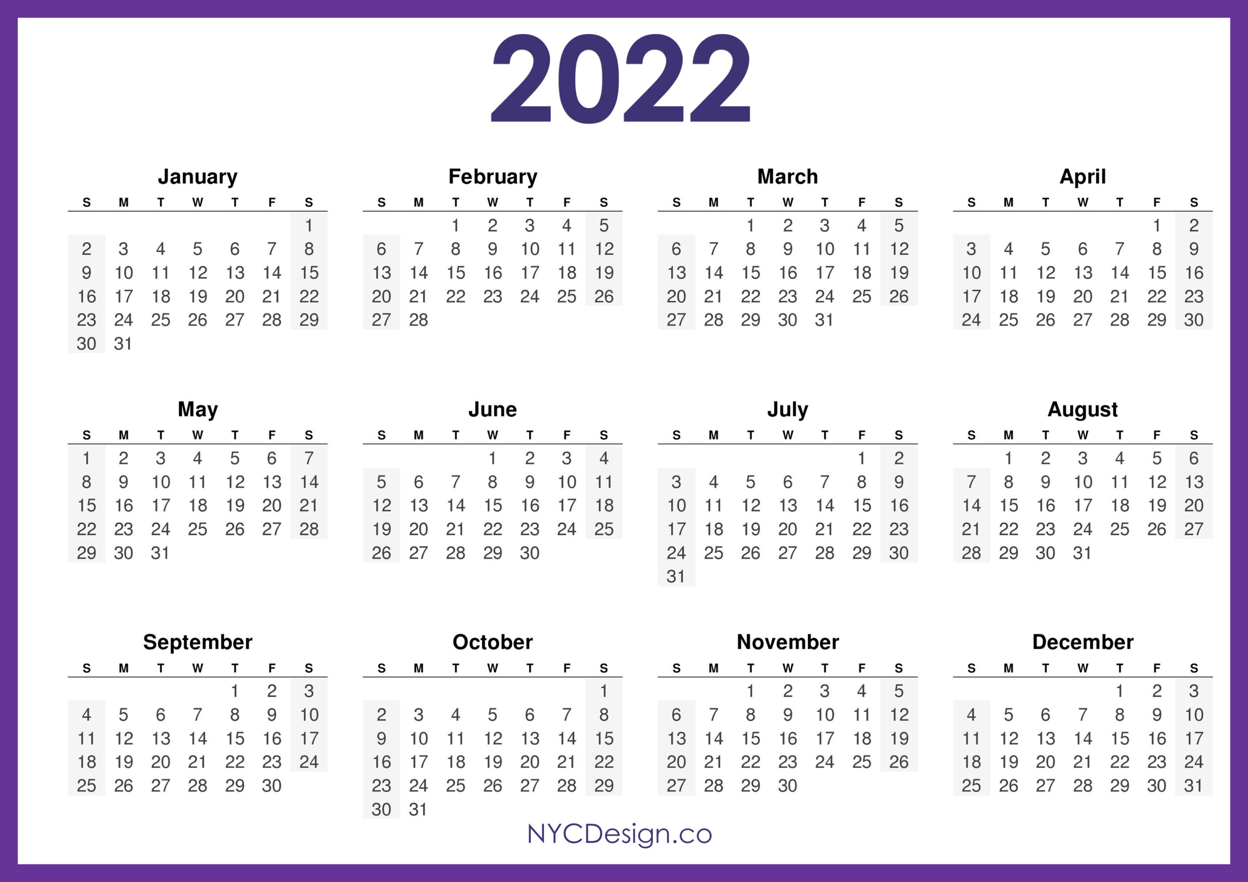 Blank Calendar Printable 2022
