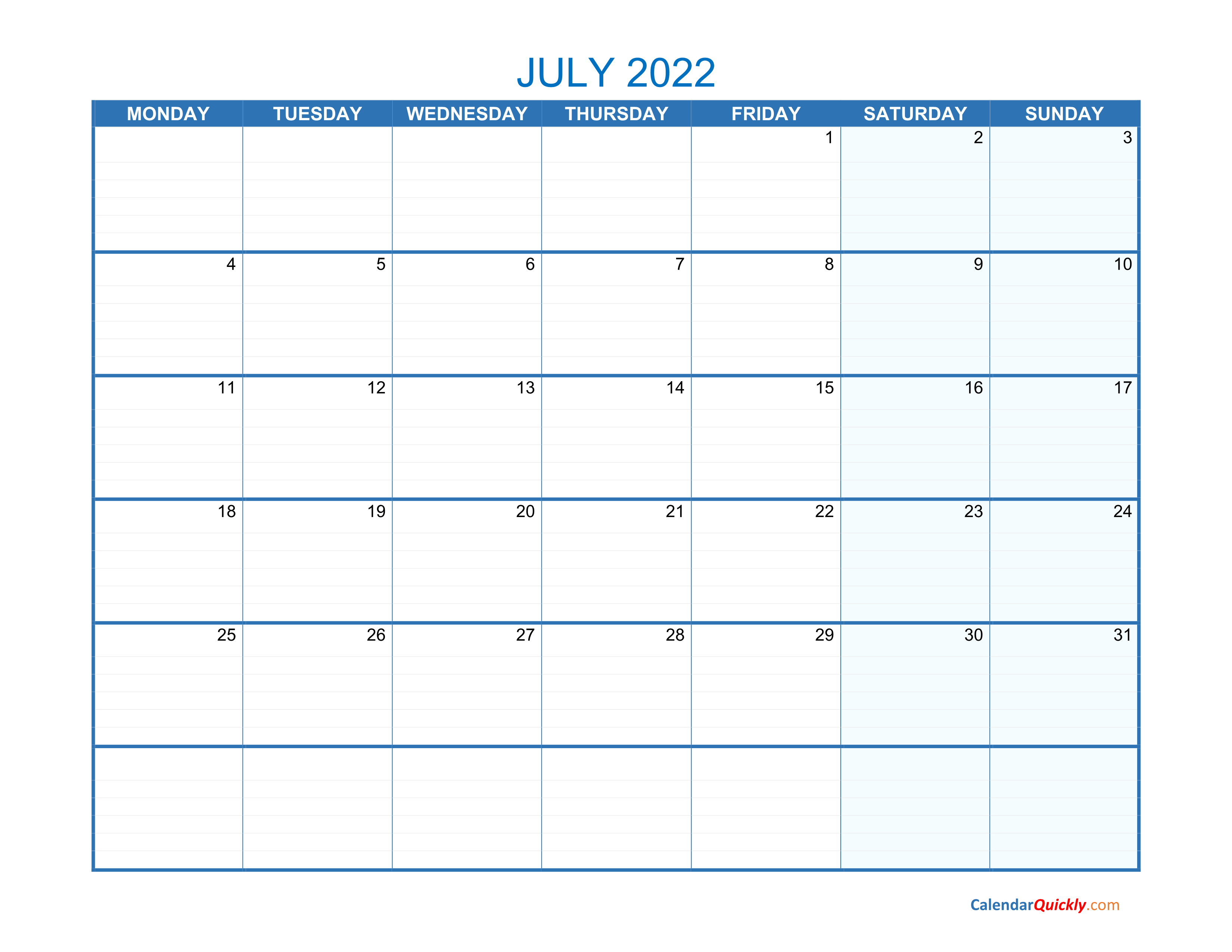 Small Printable Calendar 2022