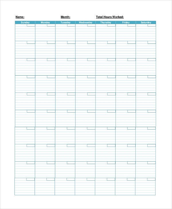 Free Printable Blank Calendar Template