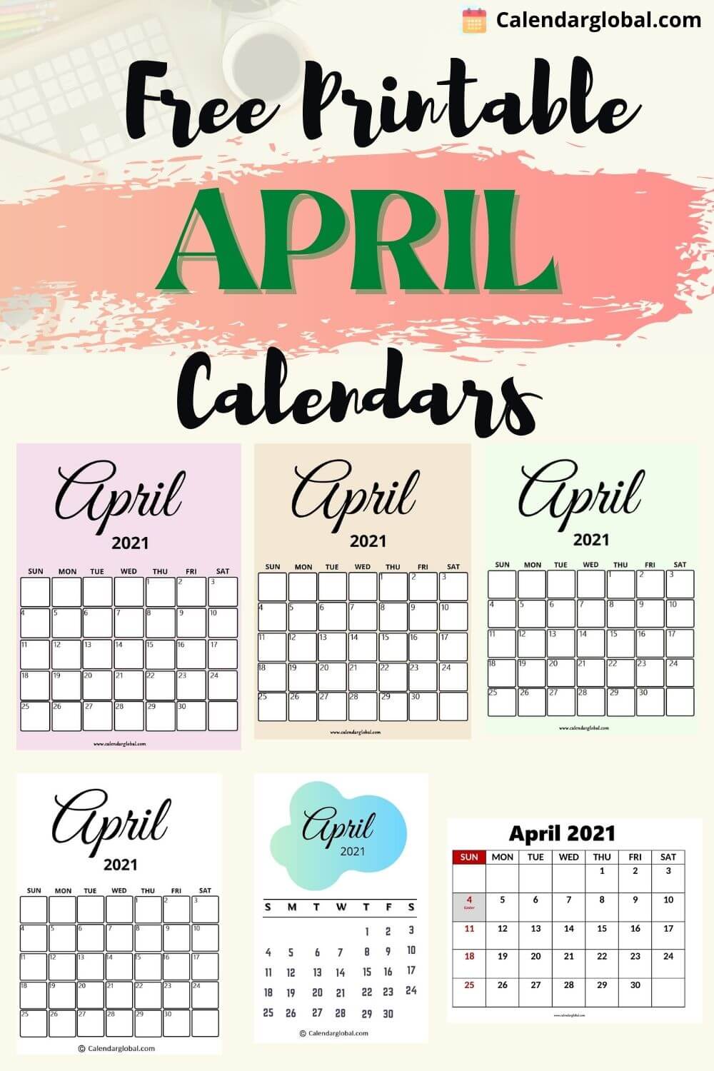 Printable April 2021 Calendar