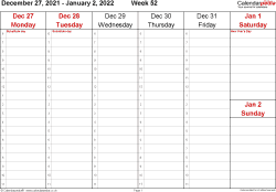 2022 Calendar Printable One Page