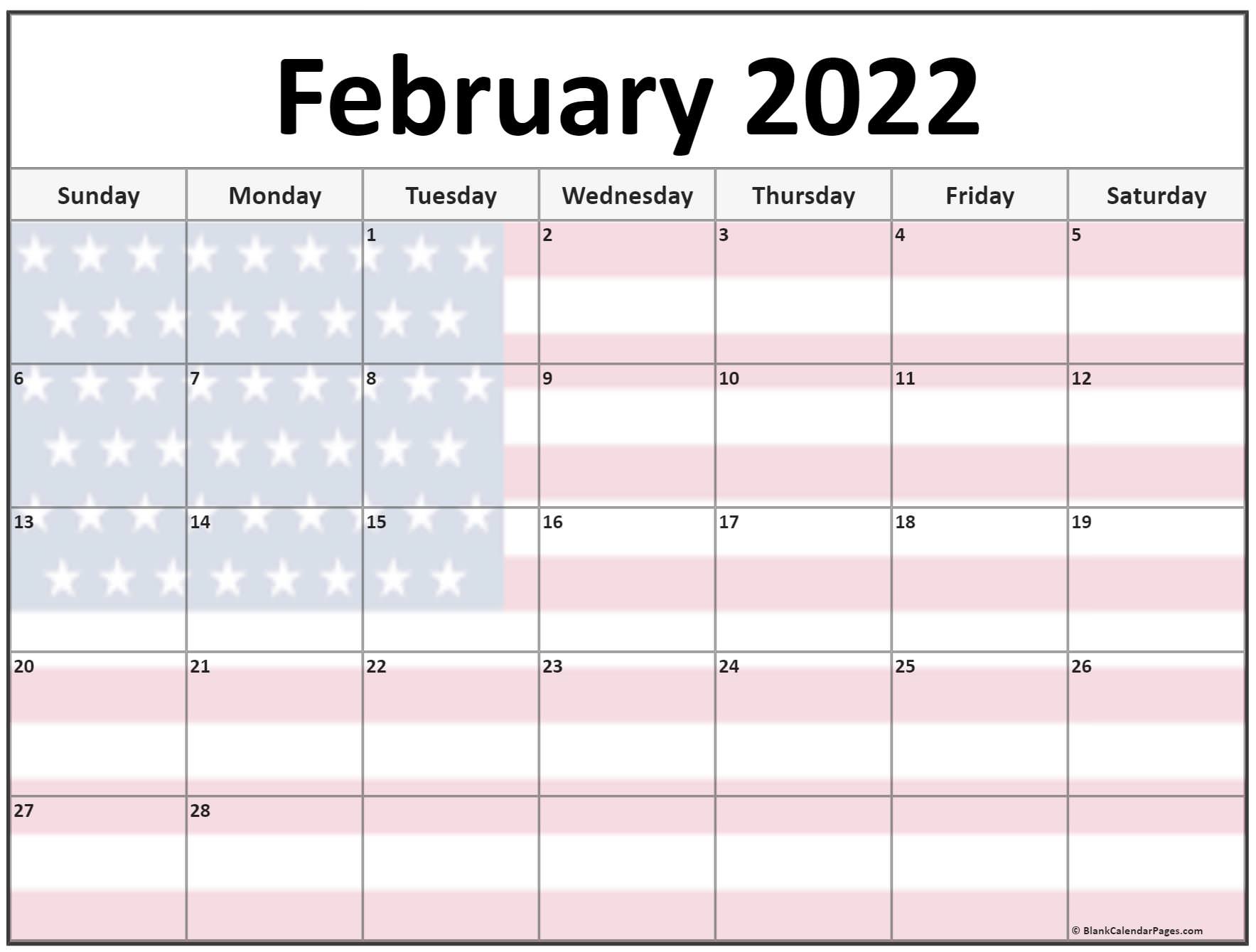 February Printable Calendar 2022