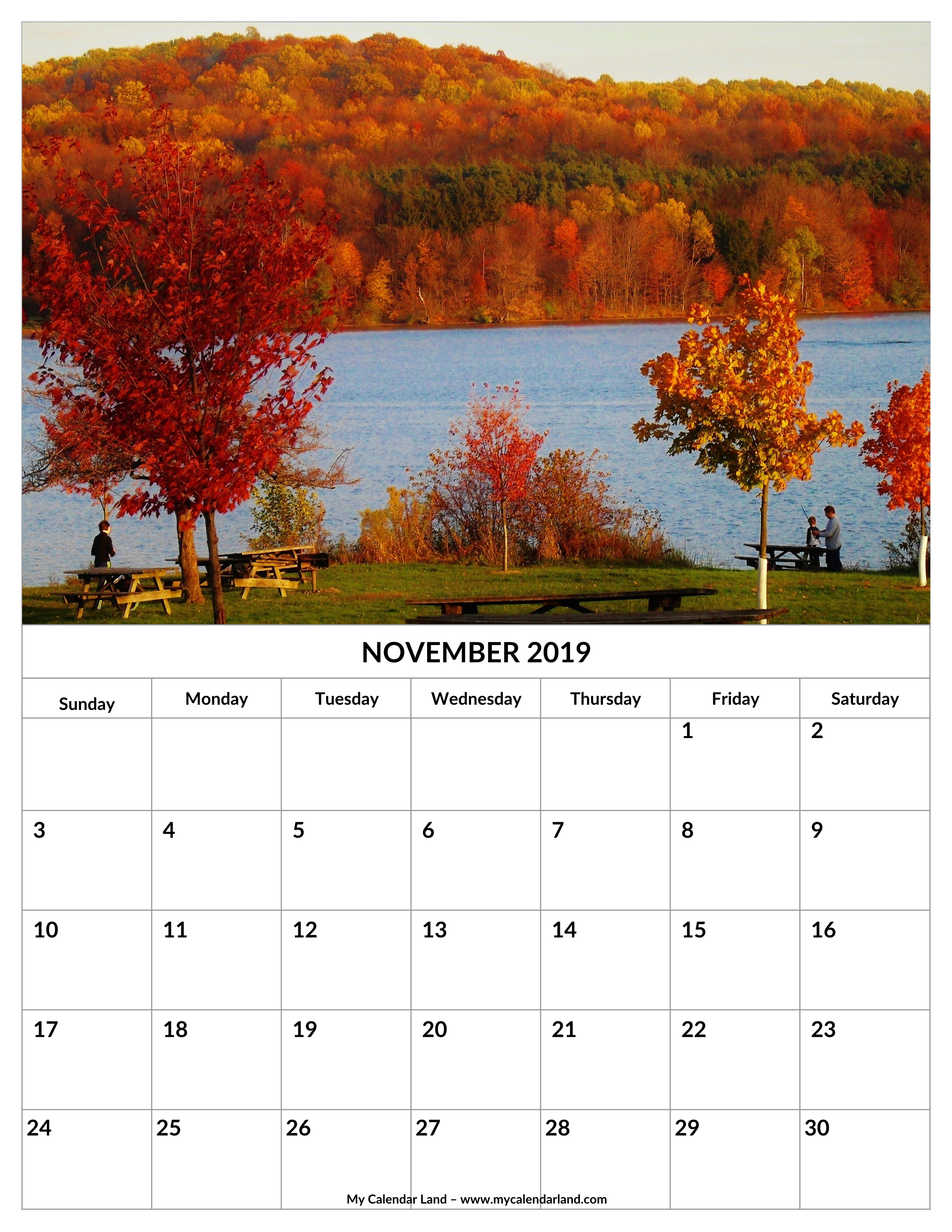November 2019 Calendar Printable