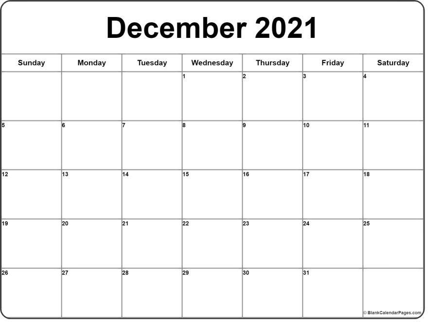 Calendar December 2021 Printable