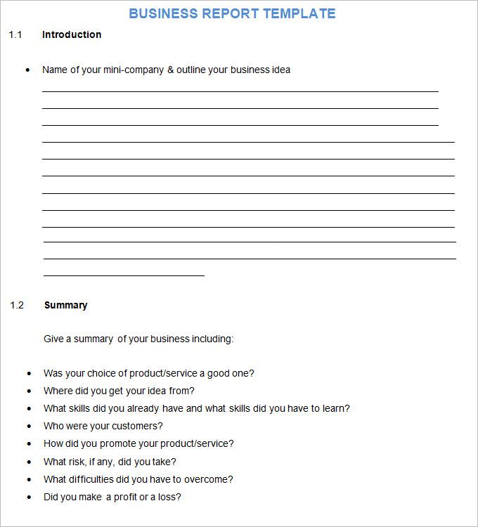 Business Report Template