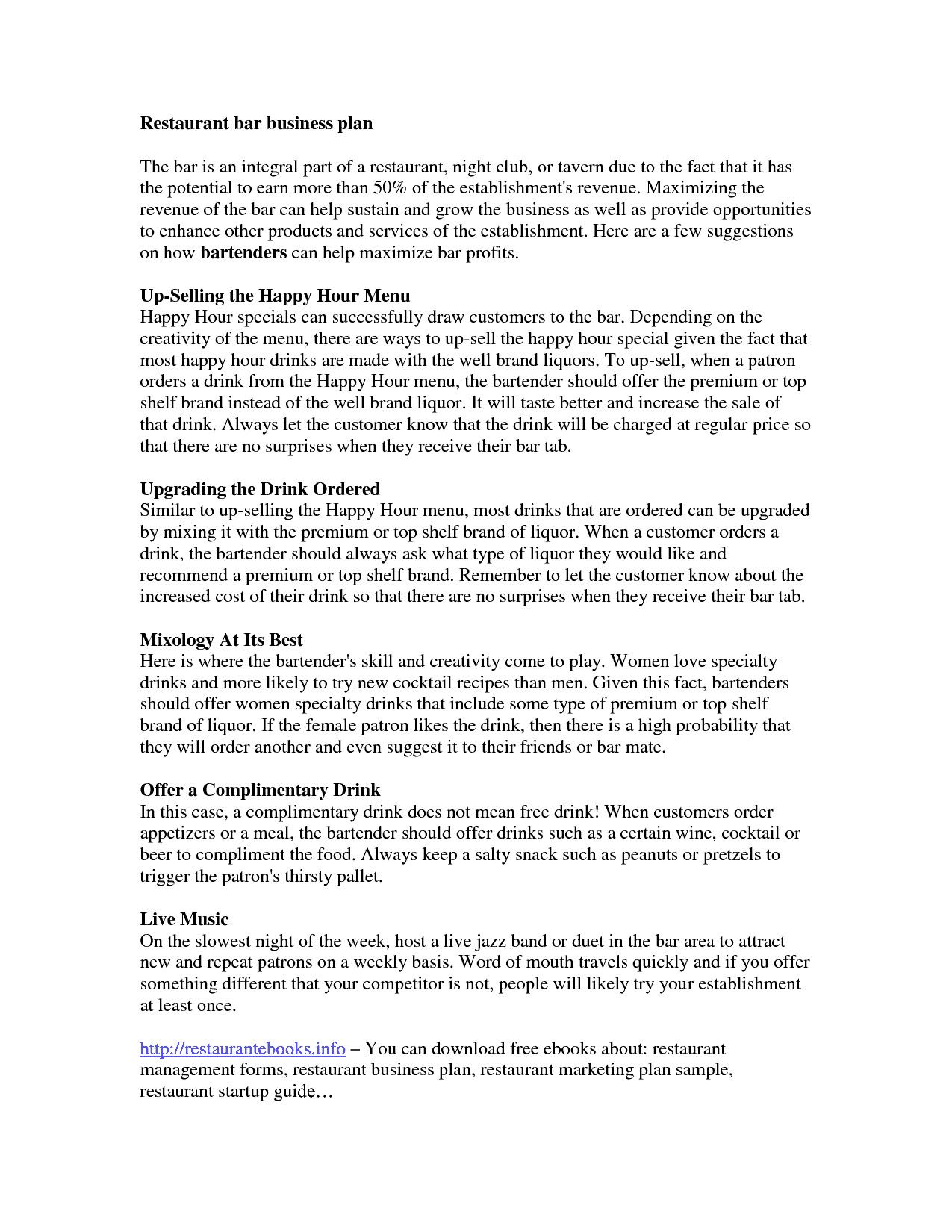 Restaurant Business Plan Template