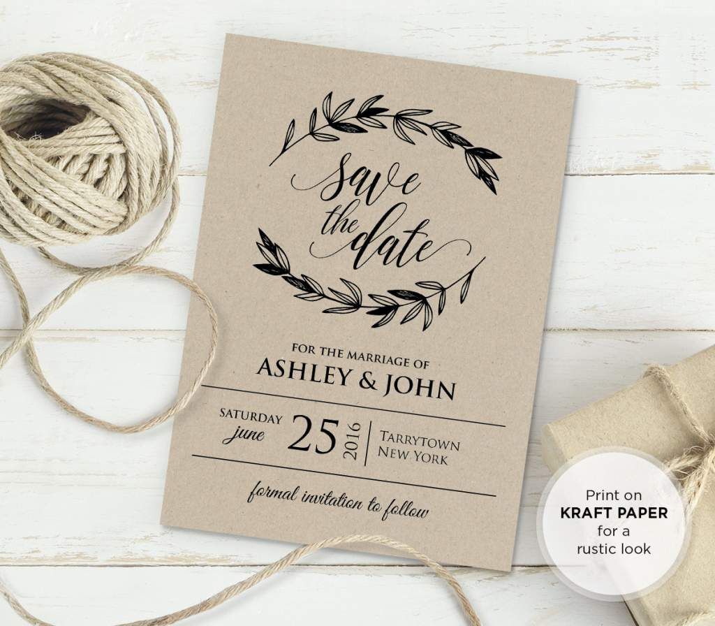 Rustic Wedding Invitation Template
