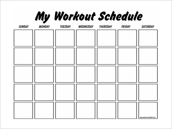 Workout Schedule Template