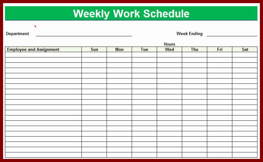 Weekly Employee Schedule Template