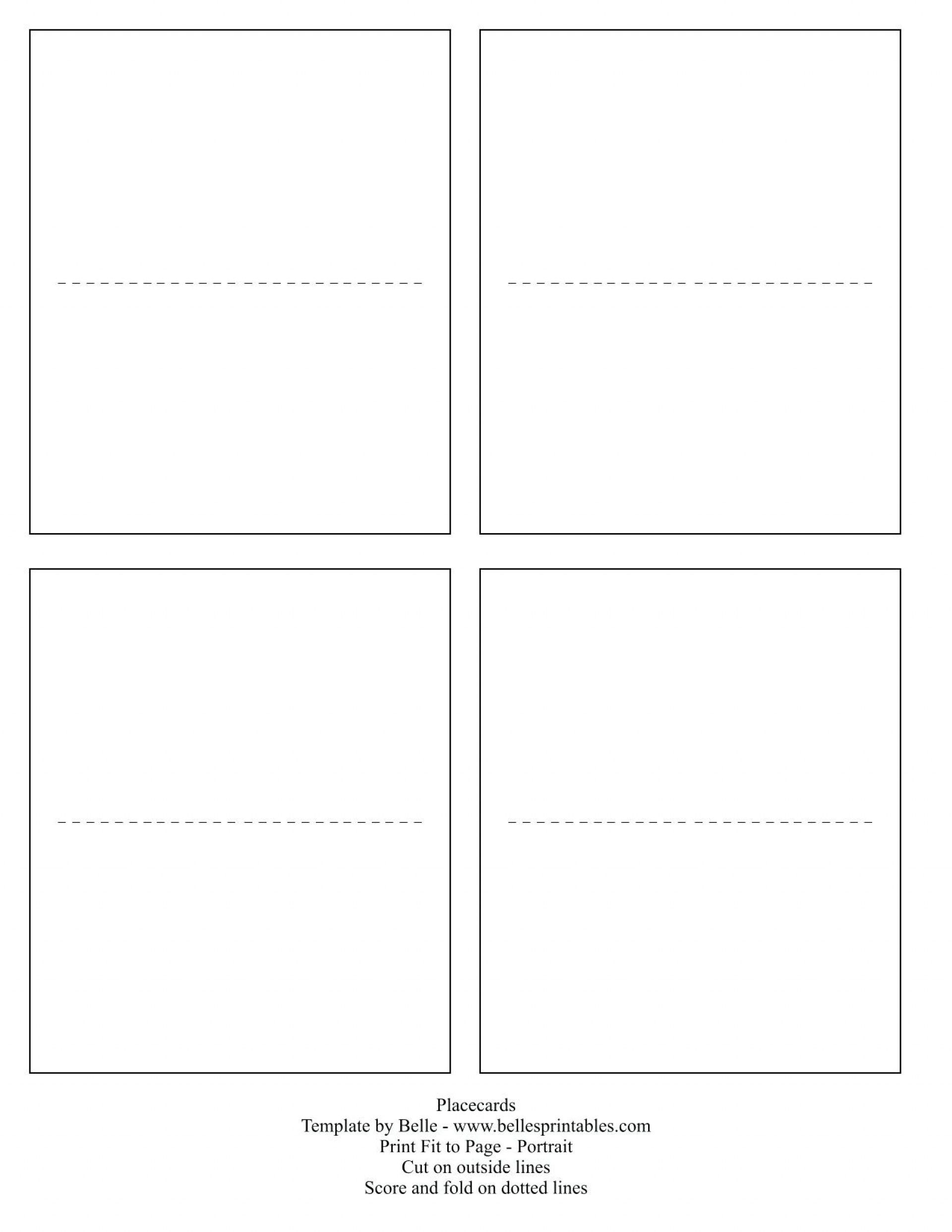 Table Card Template