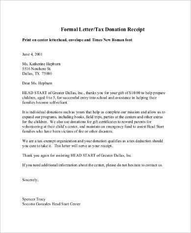 Donation Letter Template