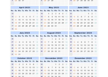 Free Printable One Page 2023 Calendar