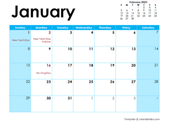 Microsoft Word Printable Calendar 2023