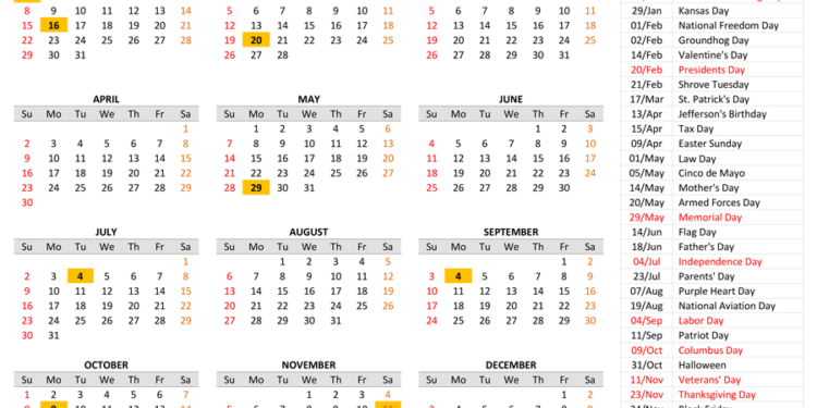 2023 Calendar Free Printable With Holidays