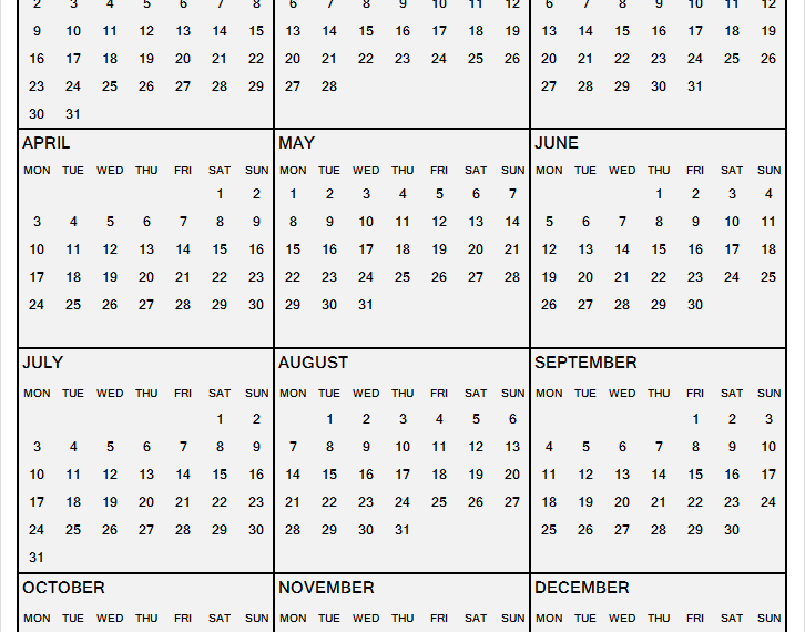 Printable Calendar 2023 Monday Start