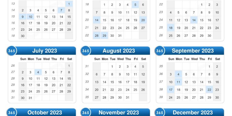 2023 Calendar Printable With Design
