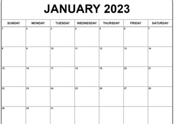 January 2023 Free Printable Calendar