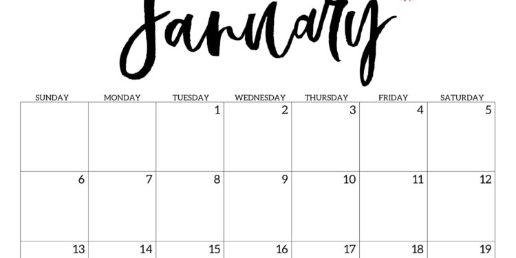 Free Floral Printable Calendar 2023 Sunflower