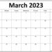Blank Printable Calendar 2023 March