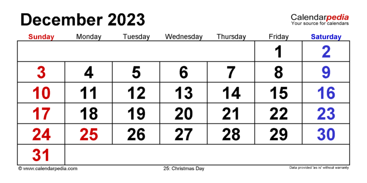 November December 2023 January 2024