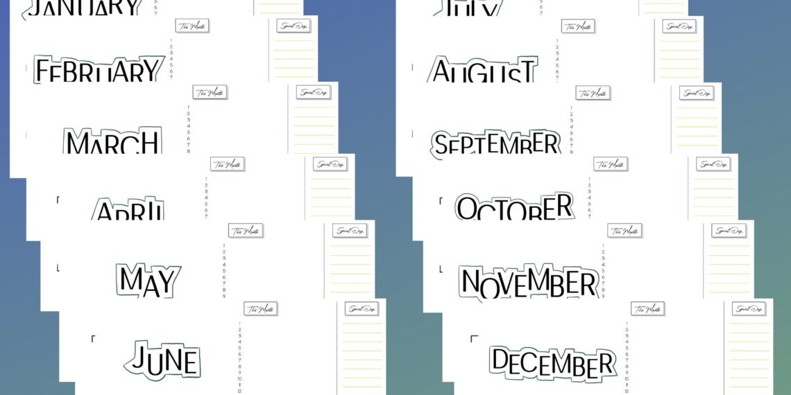 Bullet Journal 2023 Calendar Printable