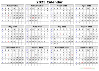 Free Printable Birthday Calendar 2023