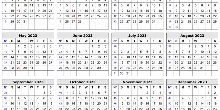 Free Printable Birthday Calendar 2023