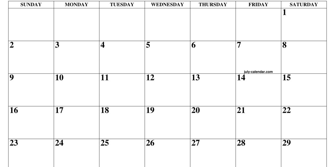 Free Printable July 2023 Calendar