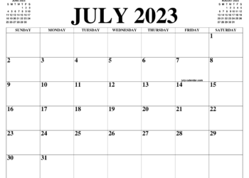 Free Printable July 2023 Calendar