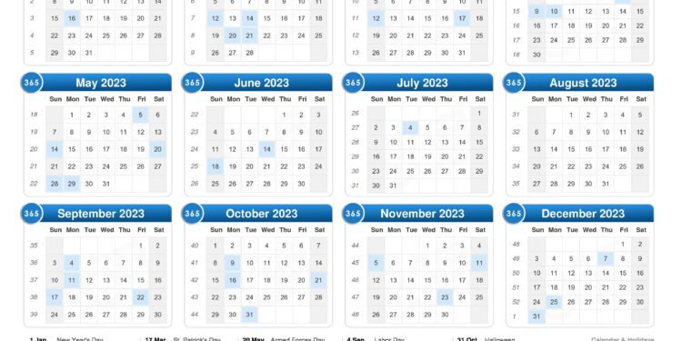 Weekly Calendar Printable 2023