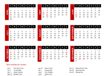 Downloadable Free Printable 2023 Calendar With Canadian Holidays