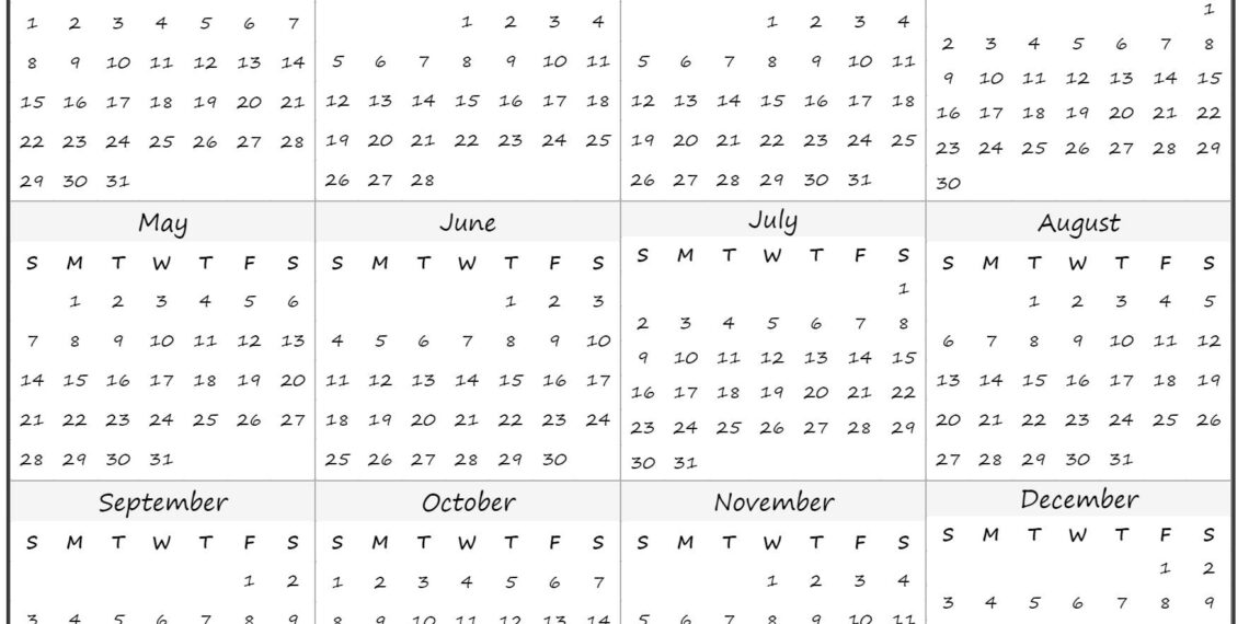 Mini Printable Calendar 2023