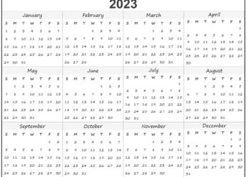 Mini Printable Calendar 2023