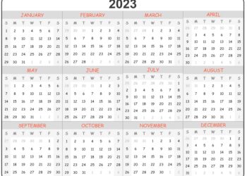 Calendar 2023 Year Printable