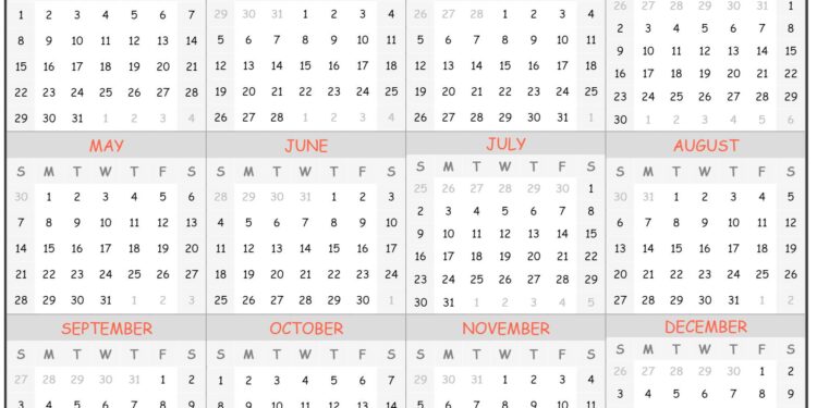 Calendar 2023 Year Printable