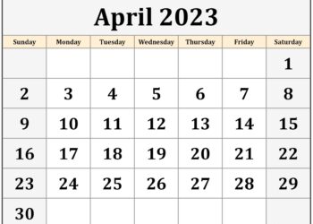 Printable Calendar April 2023 Free