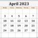 Printable Calendar April 2023 Free