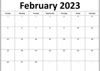 Free Printable Monthly Calendar For 2023